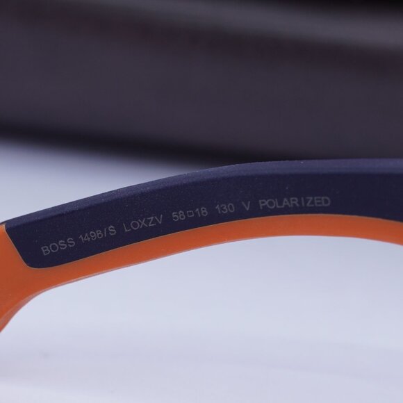 Hugo BOSS 1498/S 0LOX ZV Rectangle Sunglasses - Matte Blue/Silver - Picture 6 of 10